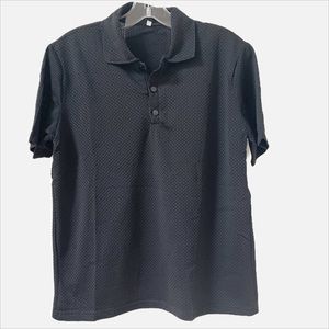 Tom Ralph The Davante Polo Men's Black Short Sleeve 3 Button Size Medium
